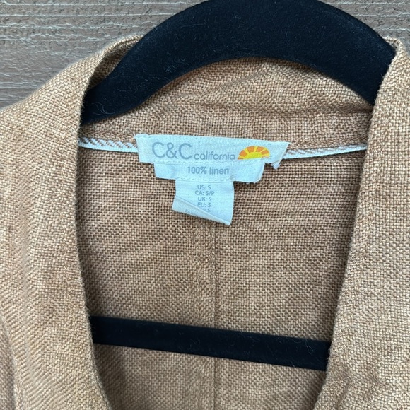 C&C California tan linen jacket size small - Picture 2 of 4